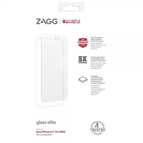 ZAGG InvisibleShield iPhone 14 Pro -näytönsuoja Glass Elite