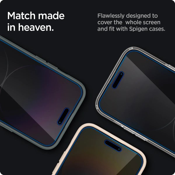 Spigen iPhone 14 Pro -näytönsuoja GLAS.tR EZ Fit Privacy 2 kpl