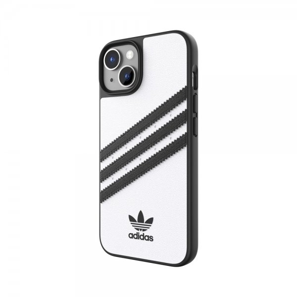 Adidas iPhone 14 -suojakuori, 3 raitaa, Snap Case, valkoinen/musta