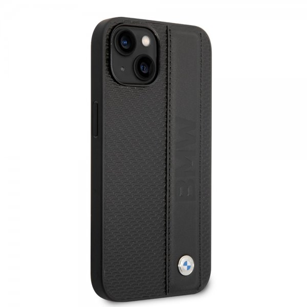 BMW iPhone 14 -suojakuori Big Logo Stripe, musta