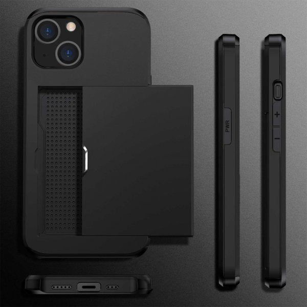iPhone 14 Kuori Korttipidike Musta