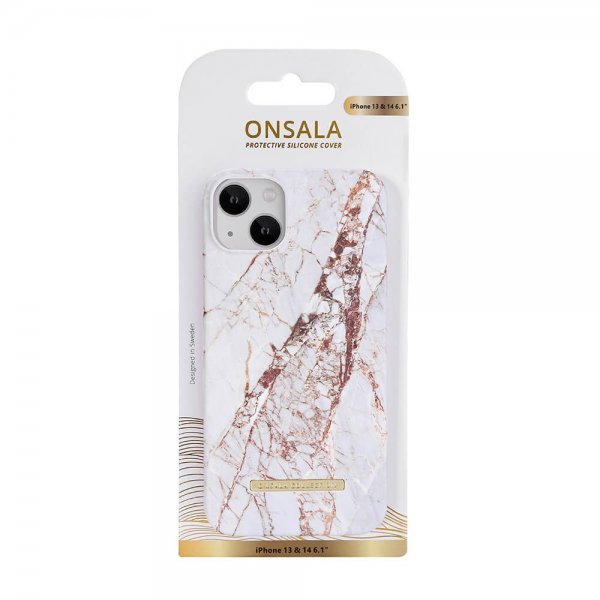 Onsala iPhone 13/iPhone 14 kuori Fashion Edition White Rhino Marble