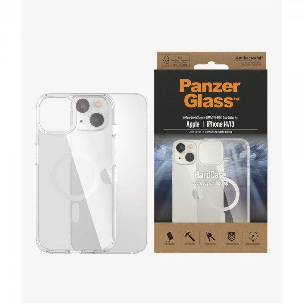 PanzerGlass iPhone 13/iPhone 14 kuori HardCase MagSafe läpinäkyvä