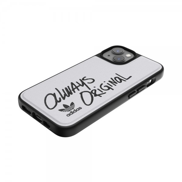 Adidas iPhone 14 Inlay Embroidery Case valkoinen musta