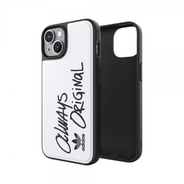 Adidas iPhone 14 Inlay Embroidery Case valkoinen musta