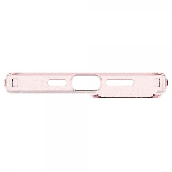 Spigen iPhone 14 -suojakuori Liquid Crystal Glitter Rose Quartz
