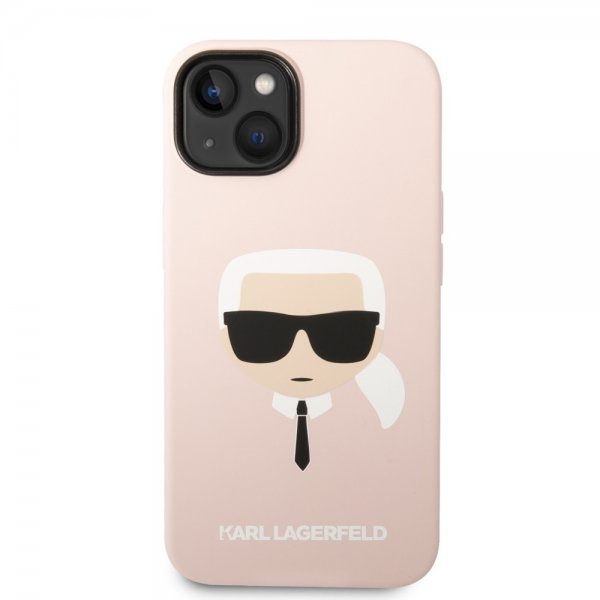 Karl Lagerfeld iPhone 14 -kuori Liquid Silicone Karl MagSafe Pink