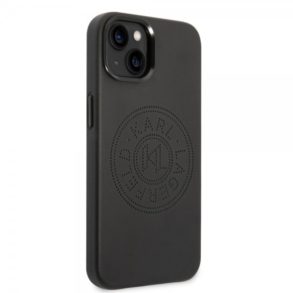 Karl Lagerfeld iPhone 14 -suojakuori, Logo Perforoitu Musta