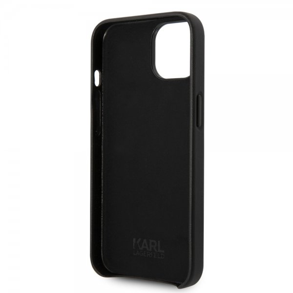 Karl Lagerfeld iPhone 14 -suojakuori, Logo Perforoitu Musta