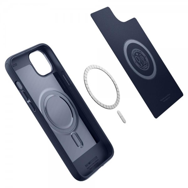 Spigen iPhone 14 -suojakuori Mag Armor MagFit Navy Blue