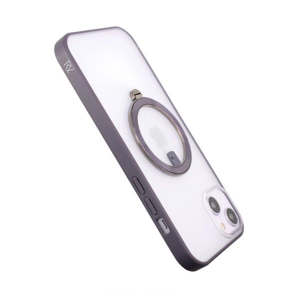 Rvelon iPhone 14 -kuori MagSafe-rengas violetti