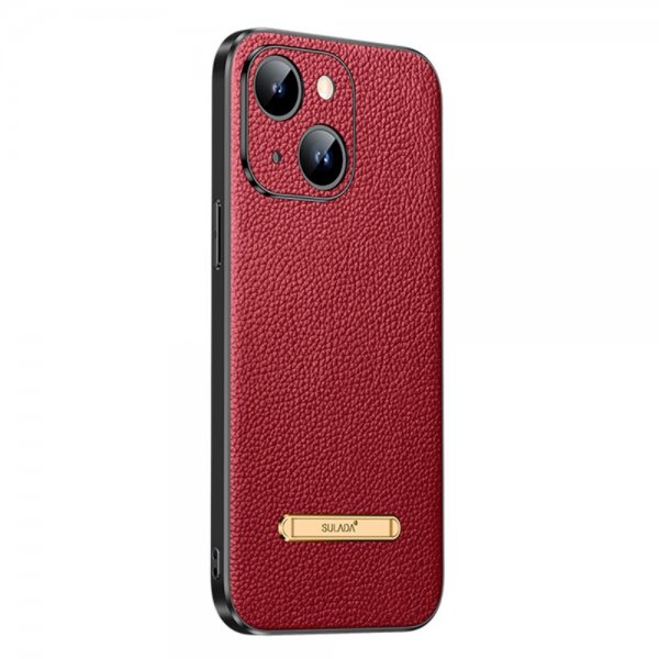 Sulada iPhone 14 -kuori jalustalla, punainen