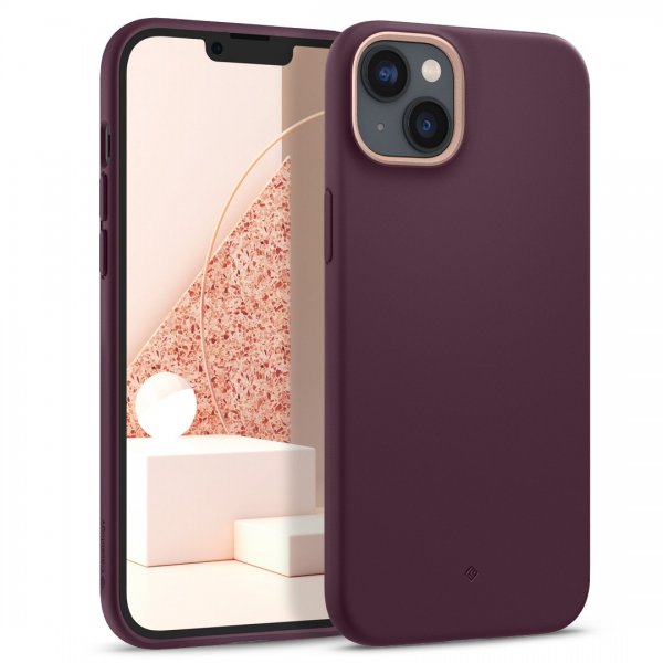 Caseology iPhone 14 -suojakotelo näytönsuojalla Nano Pop 360 Burgundy Bean