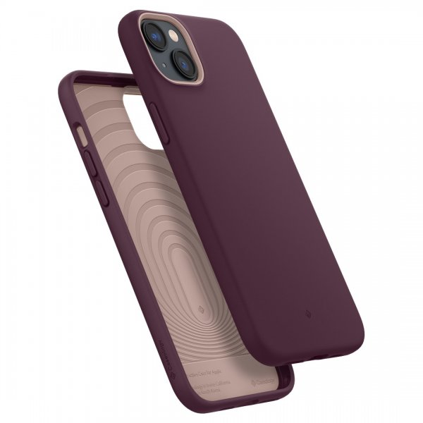 Caseology iPhone 14 -suojakotelo näytönsuojalla Nano Pop 360 Burgundy Bean