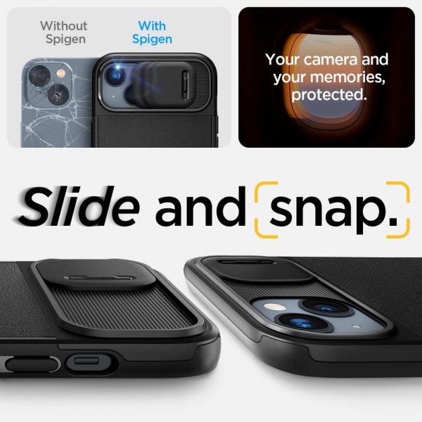 Spigen iPhone 14 Suojakuori Optik Armor MagFit Musta