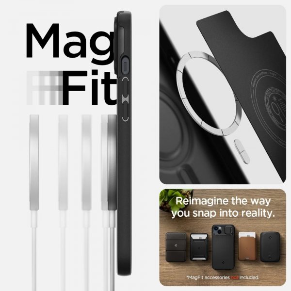 Spigen iPhone 14 Suojakuori Optik Armor MagFit Musta