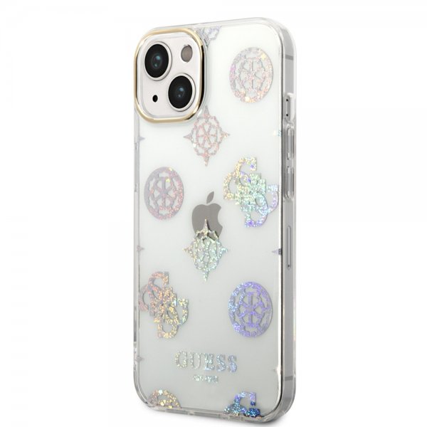 Guess iPhone 14 -suojakuori Peony Glitter Valkoinen