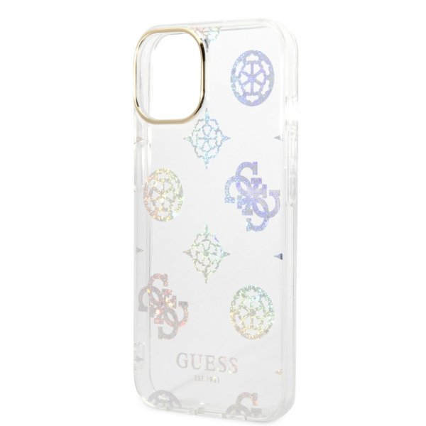 Guess iPhone 14 -suojakuori Peony Glitter Valkoinen