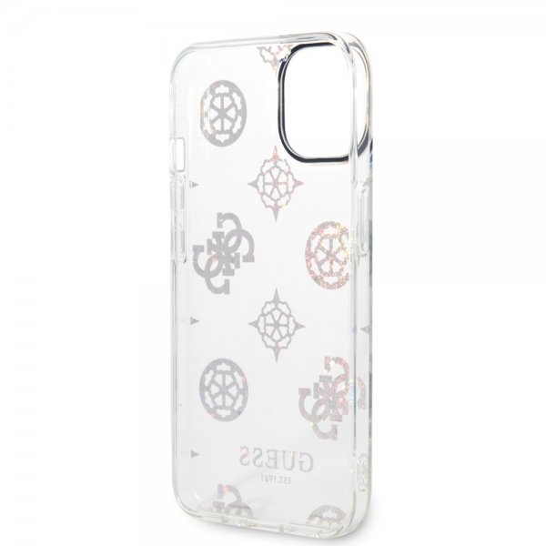 Guess iPhone 14 -suojakuori Peony Glitter Valkoinen