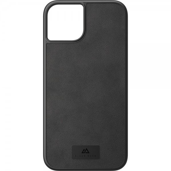 Black Rock iPhone 14 Plus -kuori, aitoa nahkaa, musta