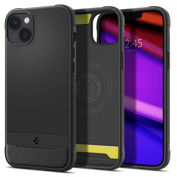 Spigen iPhone 14 -suojakuori Rugged Armor MagFit Matte Black