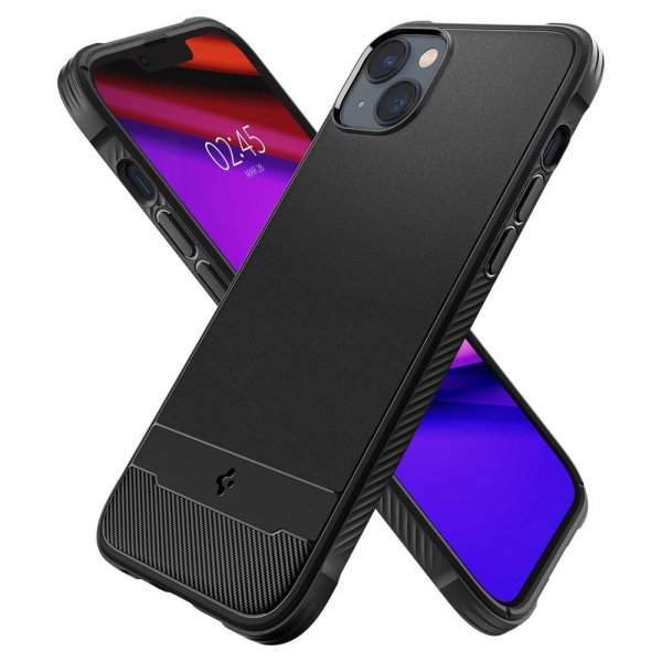 Spigen iPhone 14 -suojakuori Rugged Armor MagFit Matte Black