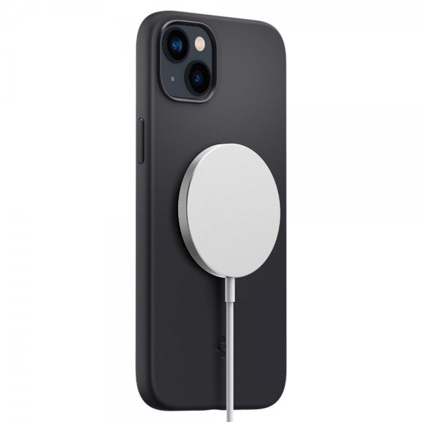 Spigen iPhone 14 -suojakuori Silicone Fit MagFit, musta