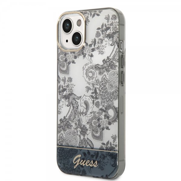 Guess iPhone 14 -suojakuori Toile de Jouy Harmaa