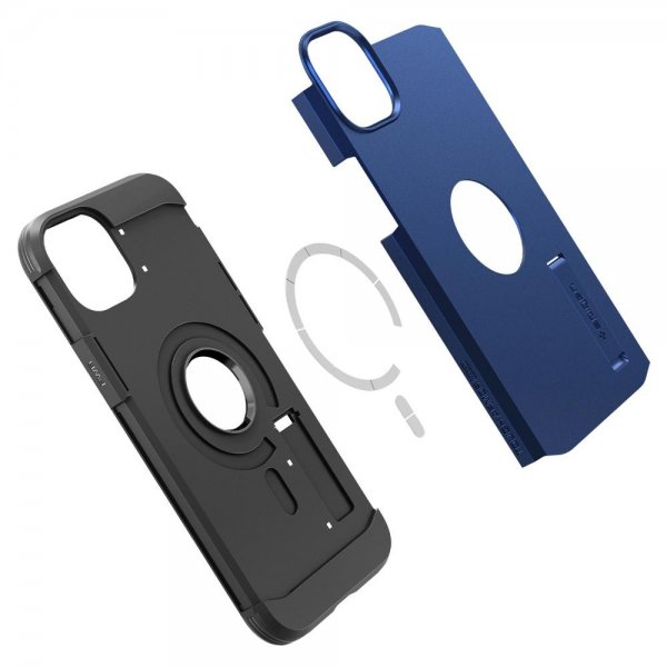 Spigen iPhone 14 -suojakuori Tough Armor MagFit Navy Blue