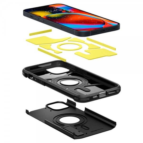 Spigen iPhone 14 -suojakuori Tough Armor MagFit, musta