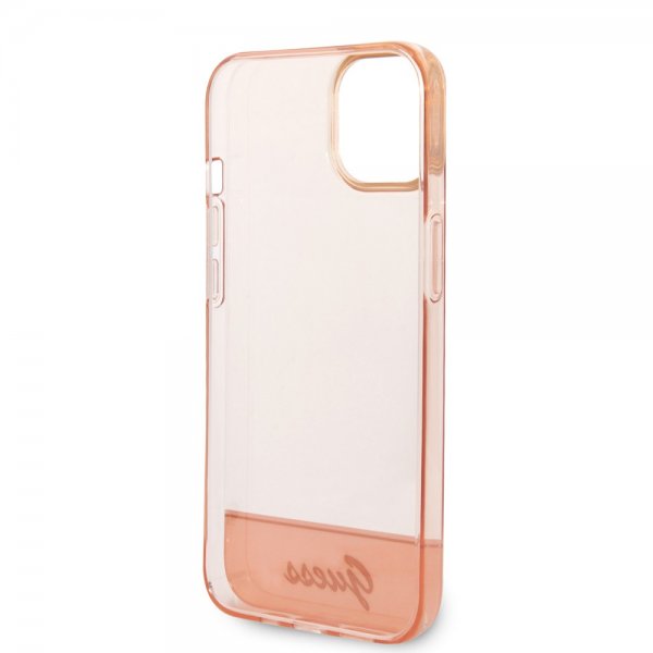 Guess iPhone 14 -läpinäkyvä kuori, vaaleanpunainen