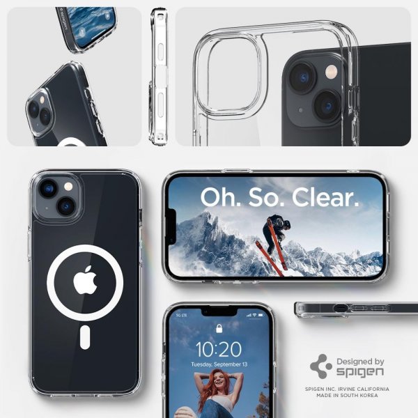 Spigen iPhone 14 -suojakuori Ultra Hybrid MagFit, valkoinen
