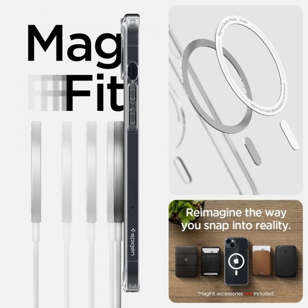 Spigen iPhone 14 -suojakuori Ultra Hybrid MagFit, valkoinen