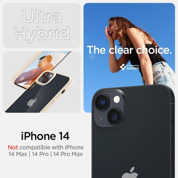 Spigen iPhone 14 Suojakuori Ultra Hybrid Sand Beige