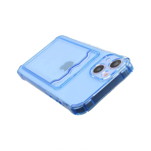 iPhone 14 Kuori Korttipidike Iskunkestävä Sininen
