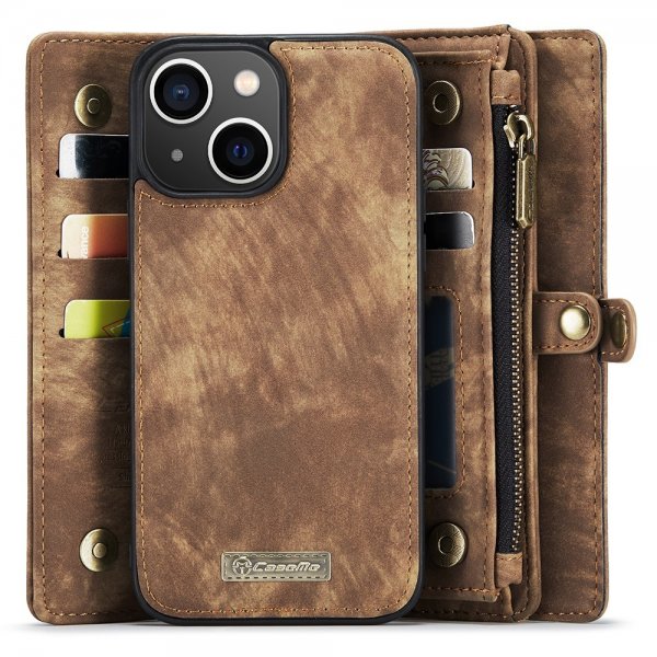 CaseMe iPhone 15 -kotelo 008 Series, irrotettava kuori, ruskea