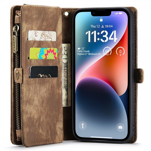 CaseMe iPhone 15 -kotelo 008 Series, irrotettava kuori, ruskea