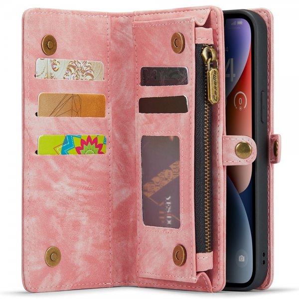 CaseMe iPhone 15 -kotelo 008 Series, irrotettava kuori, vaaleanpunainen