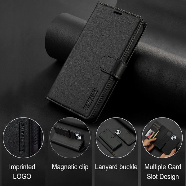 Lc.Imeeke iPhone 15 -kotelo irrotettavalla kuorella L2 Series MagSafe Musta
