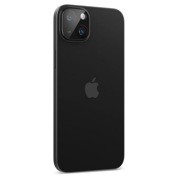 Spigen iPhone 14/15/14 Plus/15 Plus Kameran suojalasi.tR Optik Musta 2 kpl