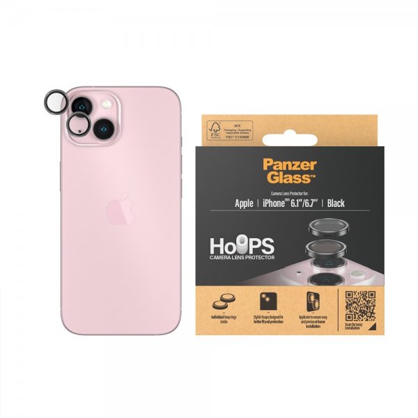 PanzerGlass iPhone 15/iPhone 15 Plus -kameransuoja Hoops