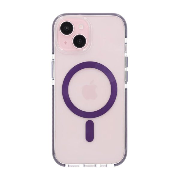 iPhone 15 -iskunkestävä MagSafe-kuori, violetti