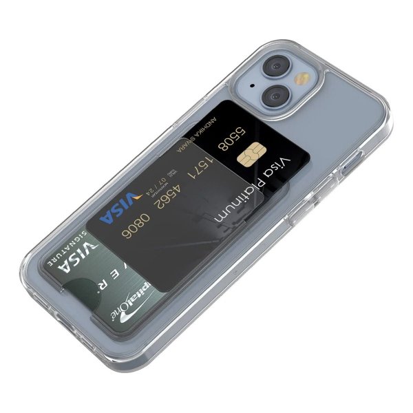 Rvelon iPhone 15 Kuoret Korttipidike Läpinäkyvä