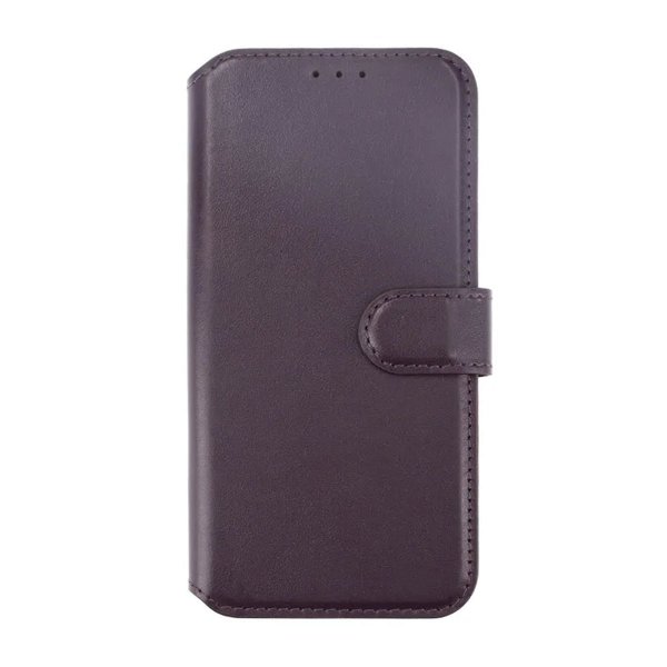 Rvelon iPhone 15 -kotelo, aitoa nahkaa, violetti