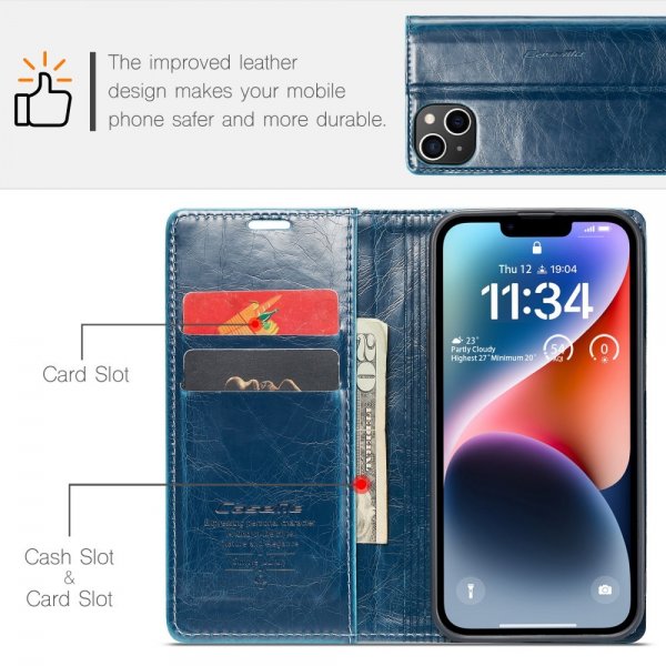 CaseMe iPhone 15 Plus -kotelo 003 Series Petrol