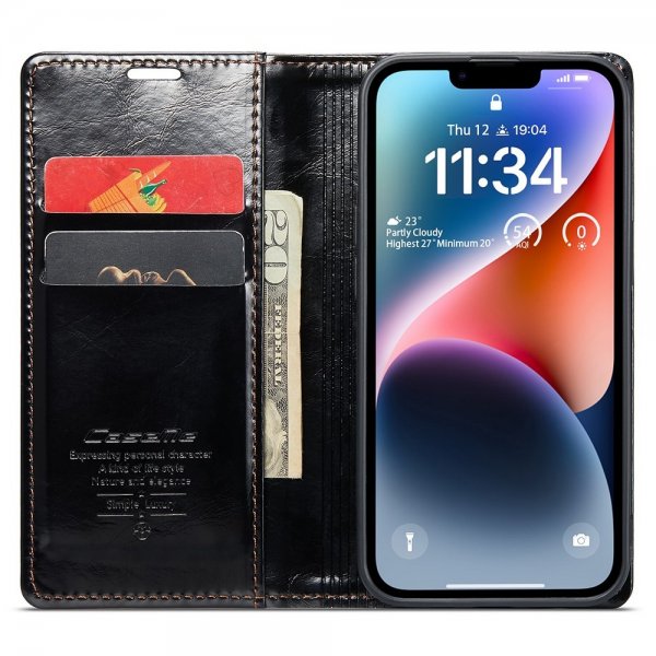 CaseMe iPhone 15 Plus Suojakotelo 003 Series Musta