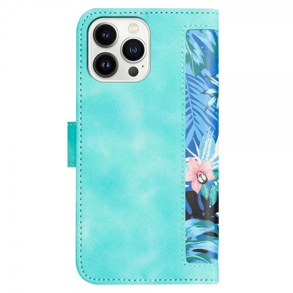 iPhone 15 Plus Suojakuori Kukkakuvio Vihreä