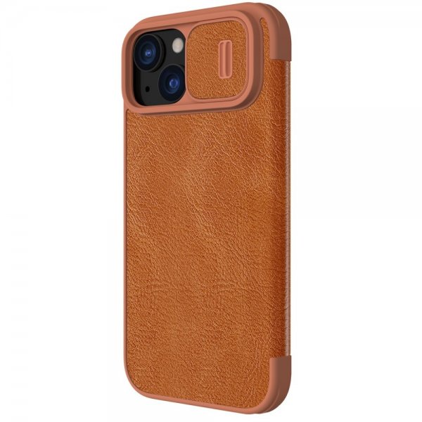 Nillkin iPhone 15 Plus -kotelo, Qin Pro -sarja, ruskea