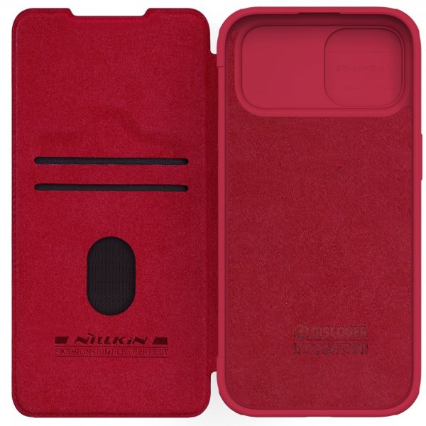Nillkin iPhone 15 Plus Suojakuori Qin Pro -sarja Punainen