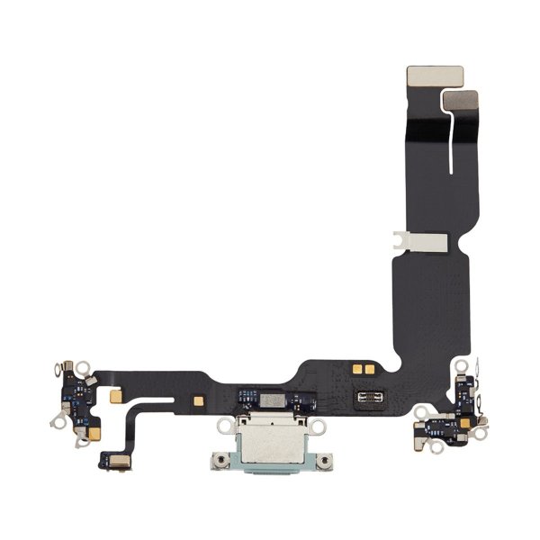 iPhone 15 Plus latausliitin joustokaapelilla - vihreä